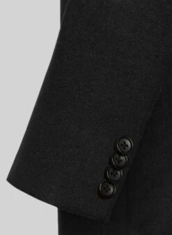Vintage Plain Black Tweed GQ Overcoat 9 Vintage Plain Black Tweed GQ Overcoat -Tiano Suits Shop vinplblcktwgqcoatlk 3