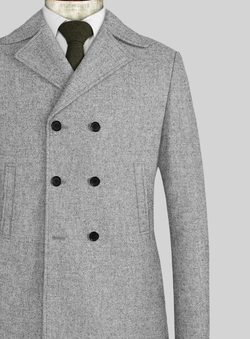 Vintage Plain Gray Tweed Pea Coat 3 Vintage Plain Gray Tweed Pea Coat - Image 3